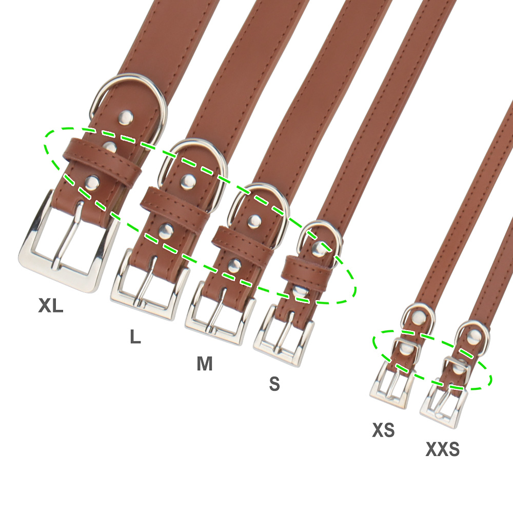 Leather Dog Collar,Soft Padded PU Dog Collars with Heavy Duty Buckle,Durable & Comfortable for Small Medium Large Dogs Walking