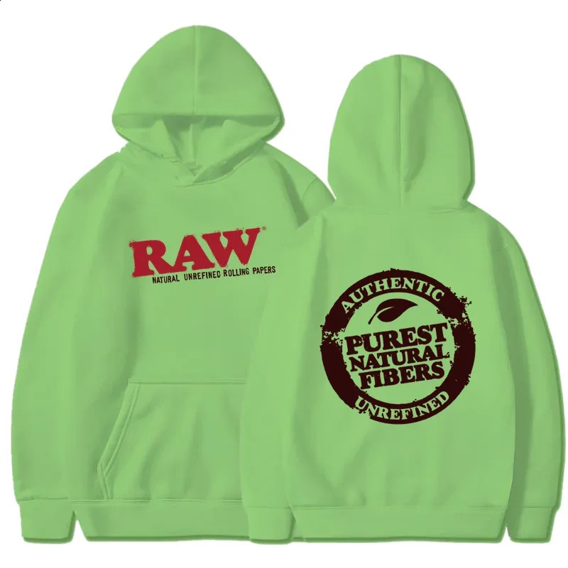 RAW Fashion Hoodie Mens Sweatshirt Polar Fleece Hooded Harajuku Hip Hop Casual Ladies High Quality Pullover 240910