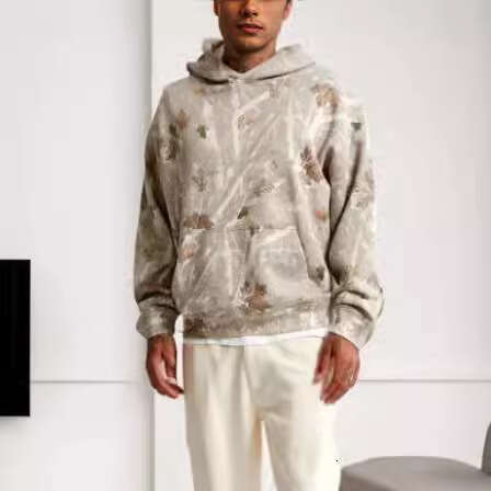 New men's with maple leaf emerald flower pattern, women's top and hoodie