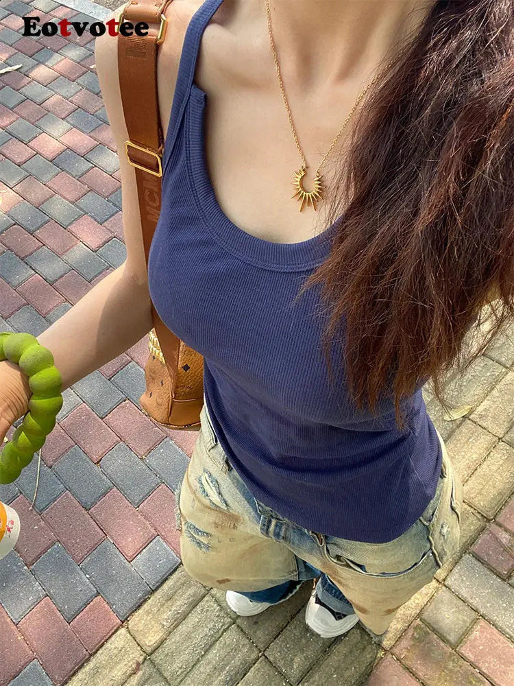 EOTVOTEE American Style High Street Jeans for Women Y2k Vintage Wide Leg Pants 2024 Model Casual Distressed Hole Jeans 240905