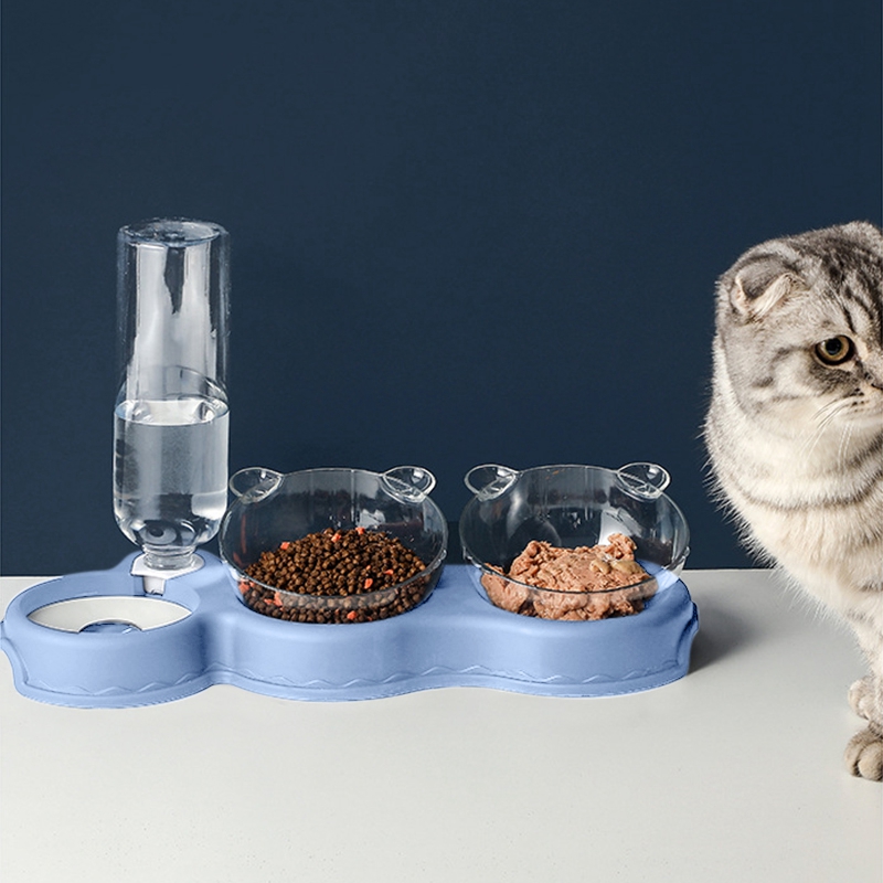 Automatic Cat Bowl Cat Food Water Feeder Pet Bowl Automatic Feeder Water Dispenser Food Container Drinking Water Bowl Pet Feeder