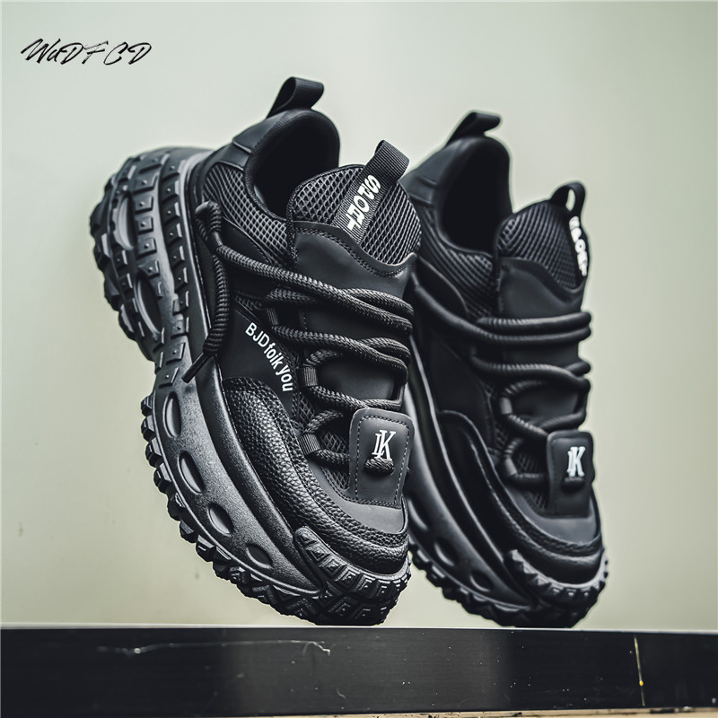 Men Sneakers New Chunky Designer Tire Bottom Sport Fashion Casual Leather Mesh Breathable Height Increased Flat Platform Shoes 5394 8e32
