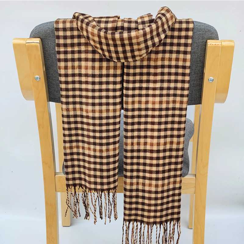 Scarves Womens warm classic plaid scarf fashionable casual popular cashmere couple plaid winter mens business unisex headscarf J240913