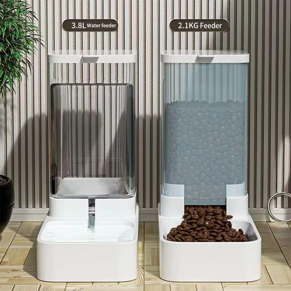 Dog Feeder Cat Water Dispenser Automatic Bowl Transparent Pet Food Storage Dispenser Container Puppy Kitten Accessories
