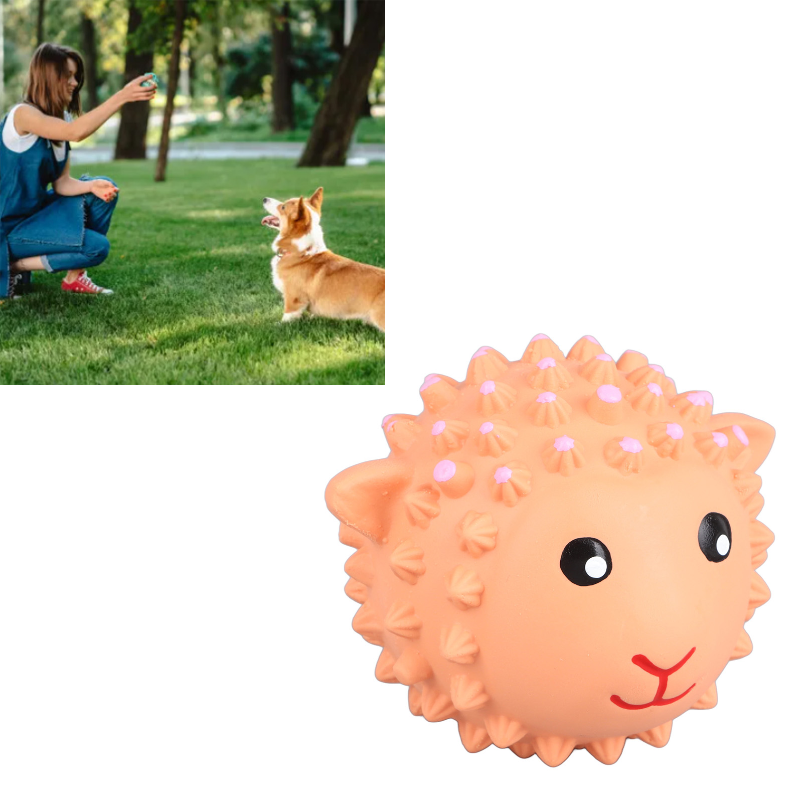 Pet Chewing Stab Ball Safe Latex Pet Biting Stab Ball Toy Medium Interactive Training Ball For Dogs Cats