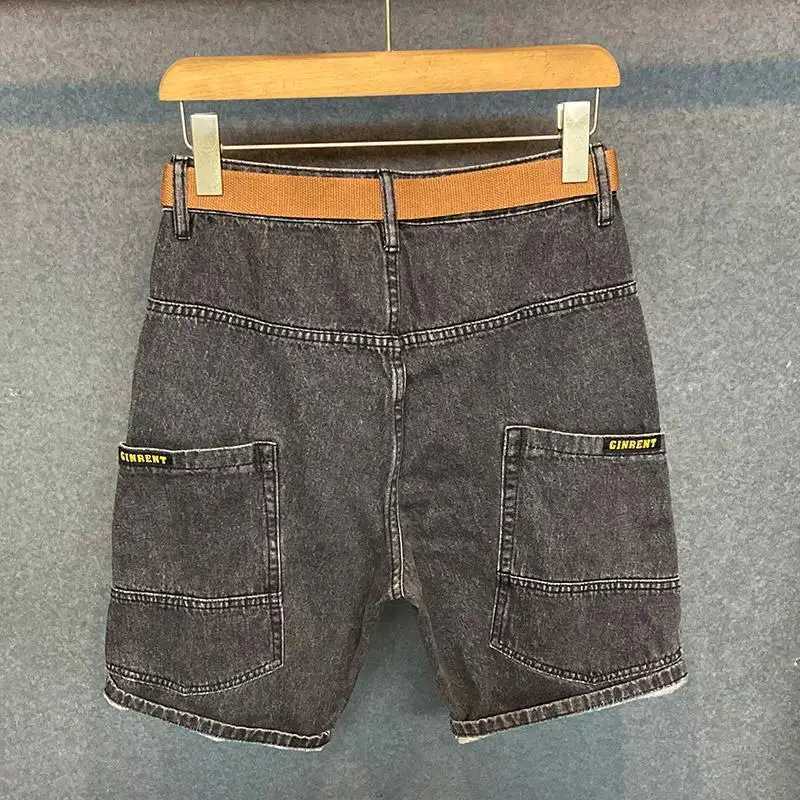 Summer Casual Jeans Shorts for Men Intage Style Big Pockets Knee Length Loose and Plus Size 5XL Streetwear Cowboy Pants for MenX240914
