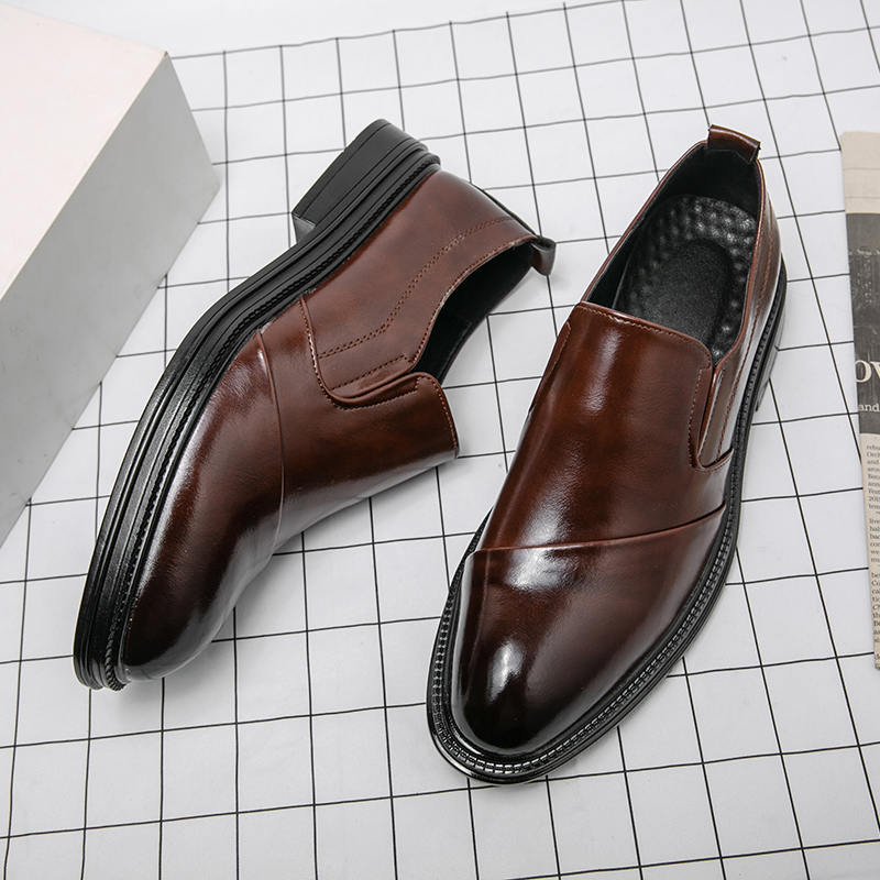 Pointed Fashion Toe business Dress Black Loafers New Leather Oxford Men Formal Mariage slip on Wedding party Shoes 1adb