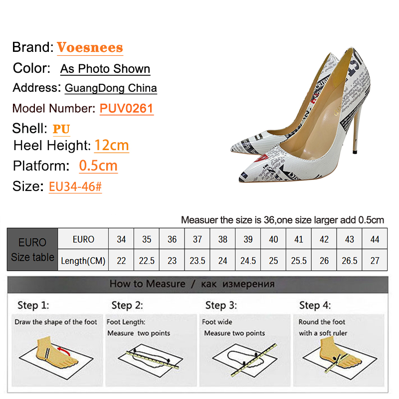 Letter Print High Heels Artistic Graffiti Women Fashion Single Shoes Pointed Toe Stilettos Europe And America Style Party Pumps