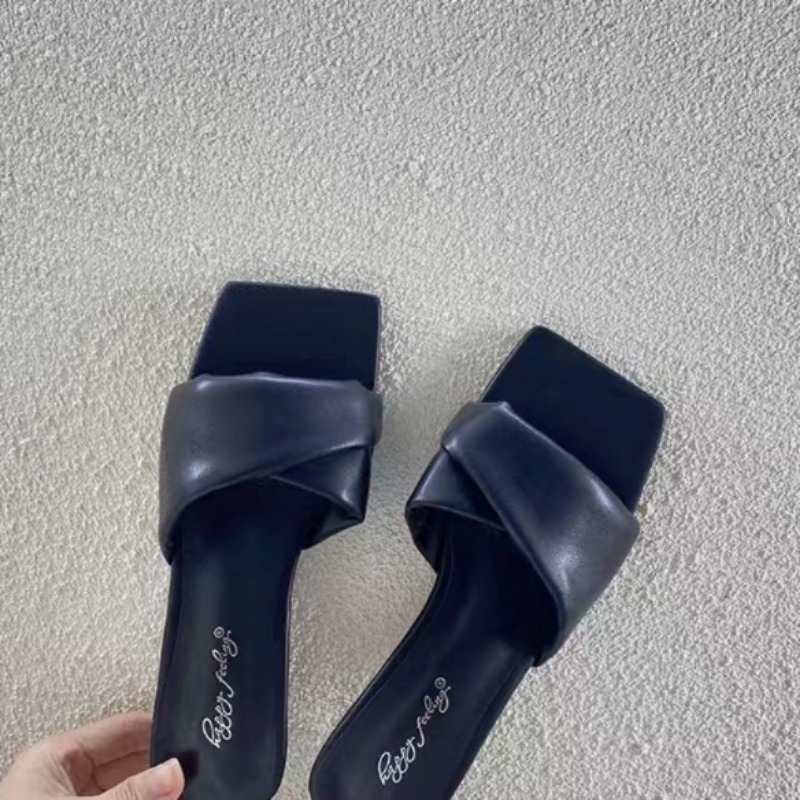 dh5367242 New Women Sandals Summer Mid Heels Chunky Casual Designer Dress Pumps Sgback Mules Shoes atos Ladies 055a e090
