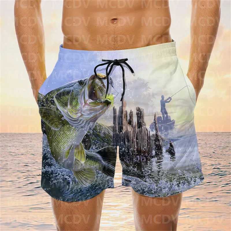 Funny Men Fishing Beach Shorts Bass Fishing Shorts Swim Shorts Y240914