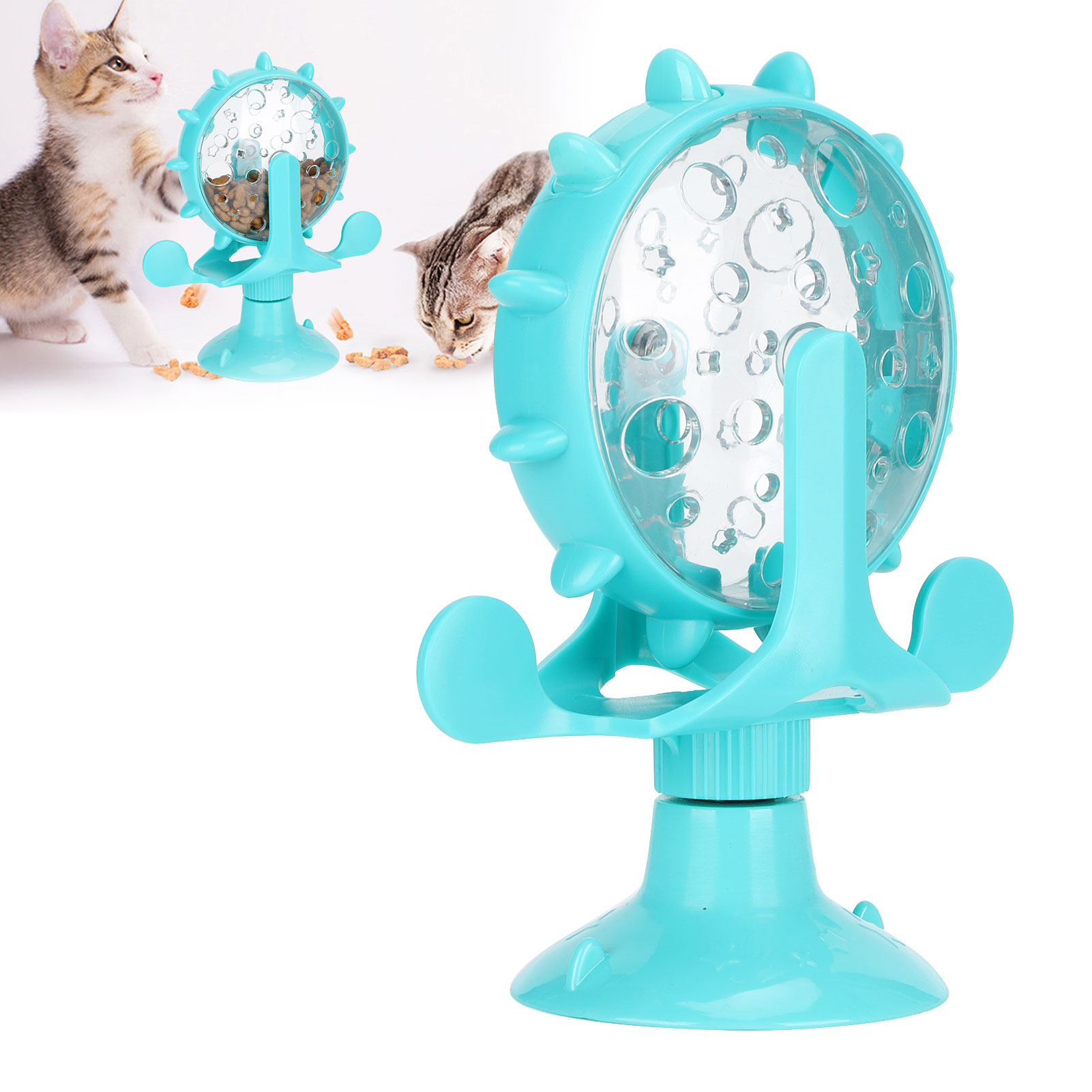 ABS Pet Cat Food Leakage Rotation For Windmill Educational Interactive Training Toy