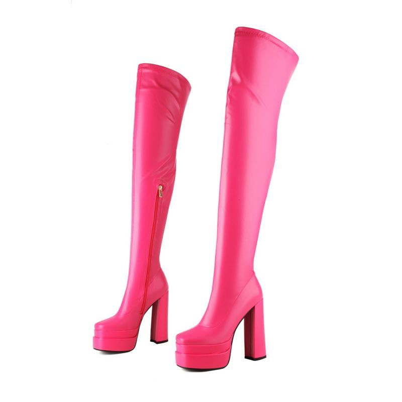 Over Sexy the Knee Boots Women New 2023 Platform Thigh High Boot White Dance Party Fetish Shoes Lady Large Size 45 2659