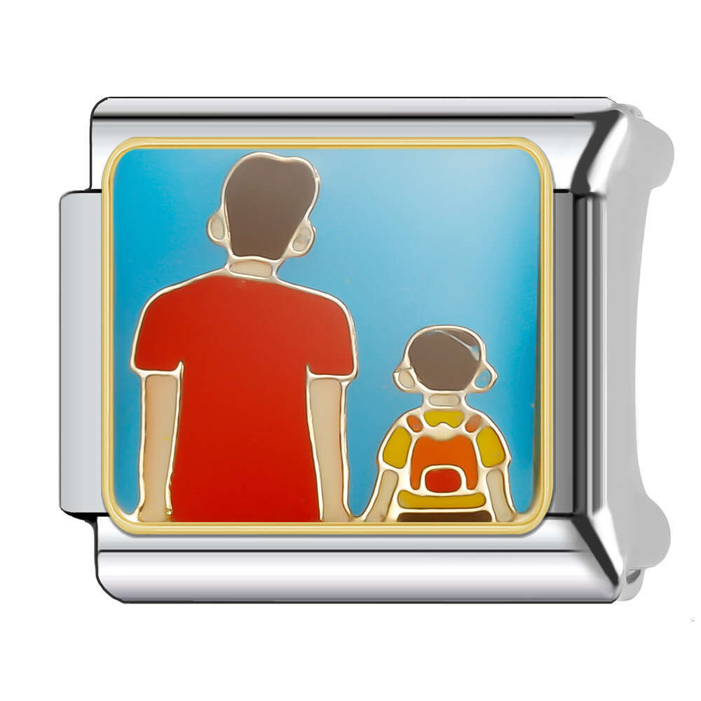 New Women's Gift love red heart Bead Italian Charms Links Bangle Beads Fit 9mm Stainless Steel Bracelet Making DIY For Women accessories Fashion 