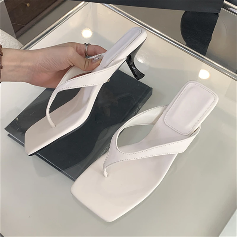 Eilyken New Fashion Square Open Toe Women Slippers Low Heels Sandals Summer Beach Flip-ps Slides Ladies Shoes 6c9d 4b5