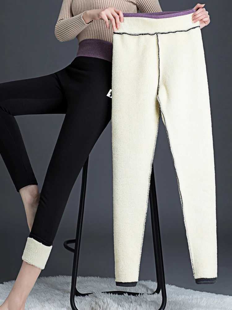 Cashmere Leggings High-Waisted Tights Womens Leggings Warm Velvet 2024 Slimming Warm Leggings for Women 5XlX240914