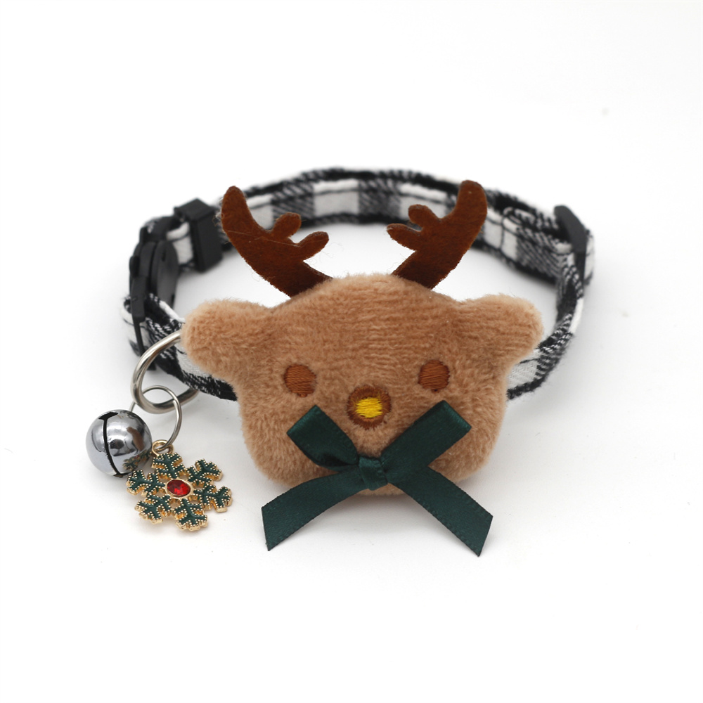 Christmas Pet Collar Cute Elk Cat Collars with Bell Adjustable Dog Decorative Collar Suitable for Small Dogs & Cats Pet Supplies