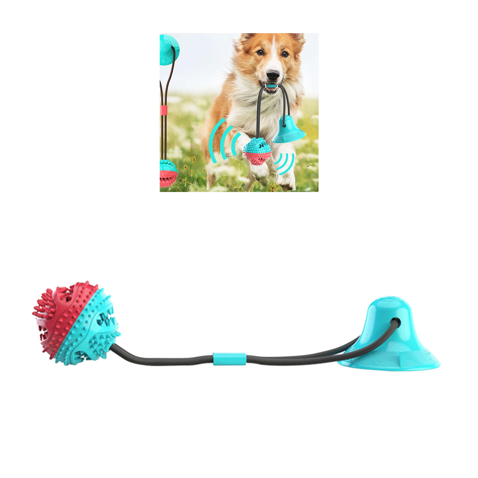 Dog Toy For Agaressive Chewers Mentally Stimulating Tug Of War Training Toy Suction Cup Food Dispensing Ball For Boredom