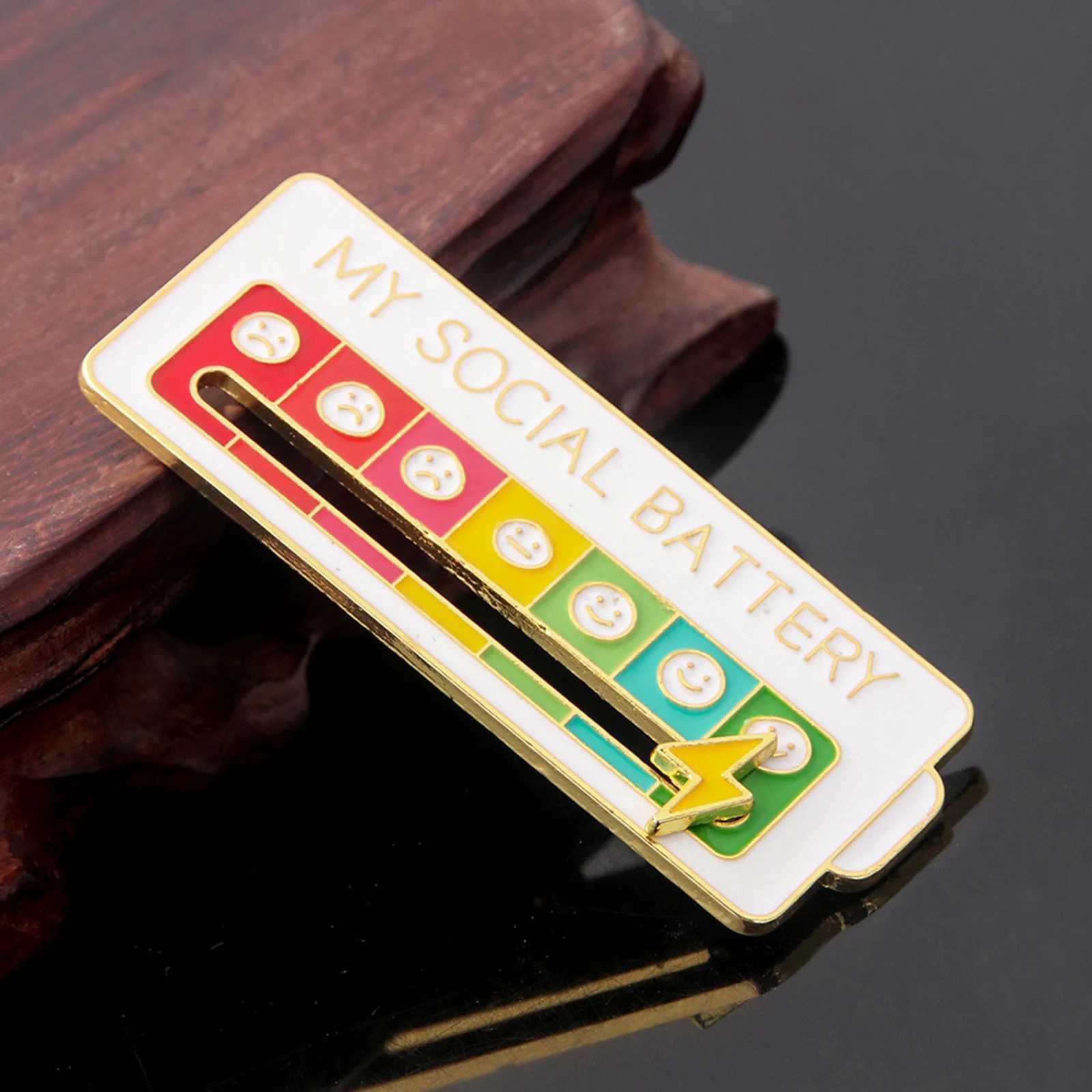 Emotions Enamel Pins My Social Battery Mood Tracker Metal Brooch Badges Fashion Jewelry Accessorie Gift Trendy Lapel on BackpackX240914