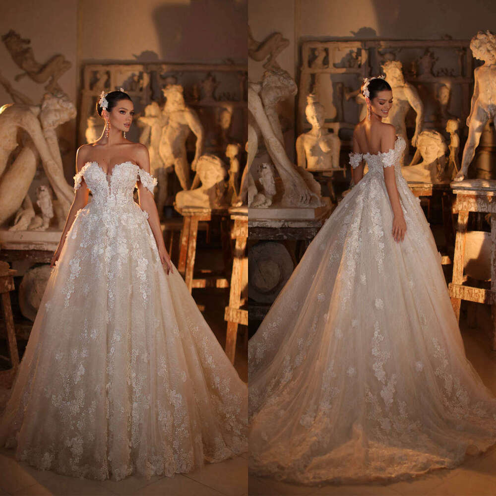 Romantic Wedding Dresses Ball Gown Sweetheart Off The Shoulder Appliques or-Length Bride Dress Vestido de novia Custom Made