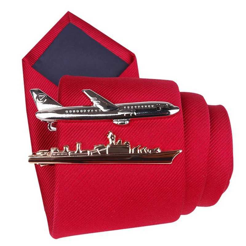 Men Tie Clip Cute Steamship Dolphin Airplane Tableware Shape Tie Bar Wedding Party Tie Pin Jewelry Tie Clip High Grade Men GiftsX240914