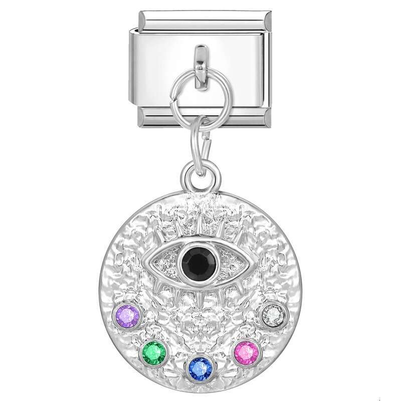 New Women's Gift heart star Pendant Italian Charms Links Bangle Beads Fit 9mm Stainless Steel Bracelet Making DIY For Women Fashion Jewelry