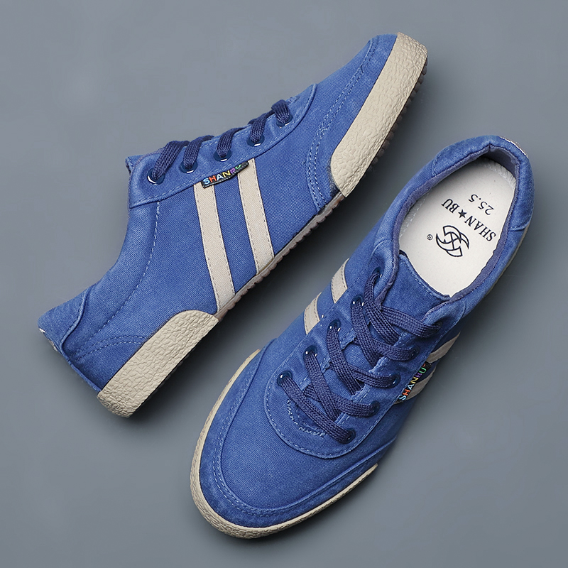 Spring and Summer Casual Men's Canvas Shoes Low top Lace up Men's Cloth Shoes Korean Fashion Men's Shoes# 2907