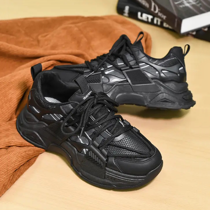 Men's Fashion All-match Daddy Comfortable Breathable Sports Lace-up Wear-resistant Outdoor Mixed Color Casual Shoes