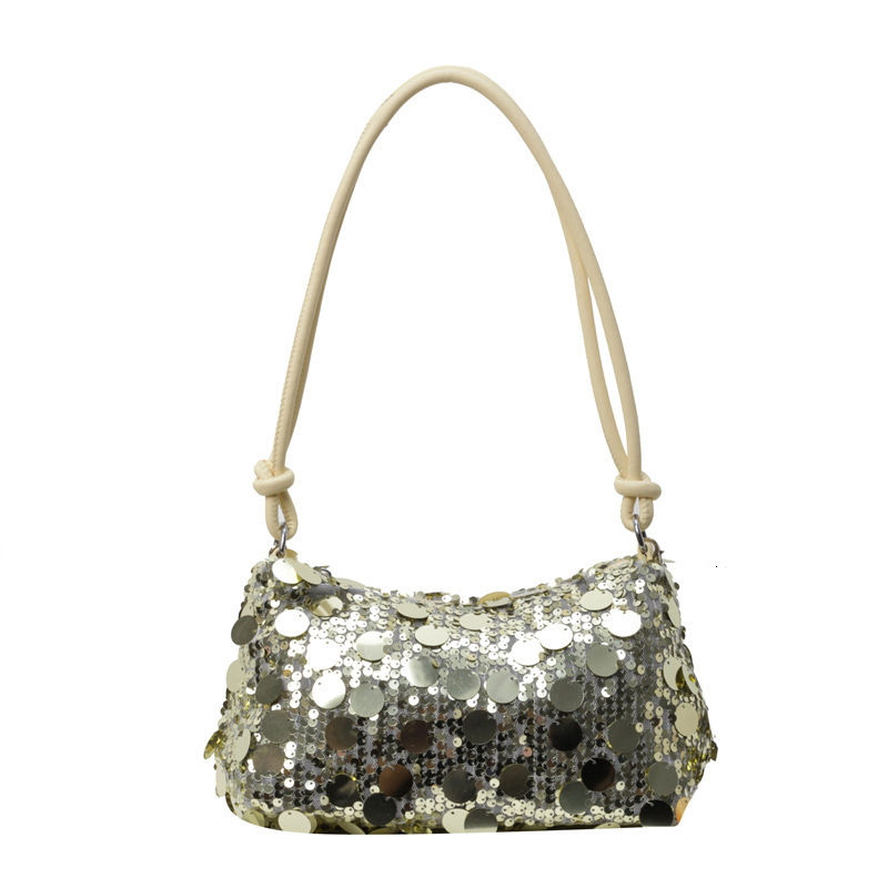 Fashionable 2024 new small for women with niche texture, sequin chain dumpling bag, versatile single shoulder crossbody bag