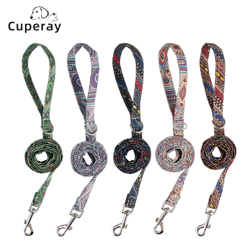 Dog Leash Personalized Flower Pattern Durable Adjustable Nylon Puppy Leashes Pet Leash for Puppy,Medium Dog, Big Dogs and Cats