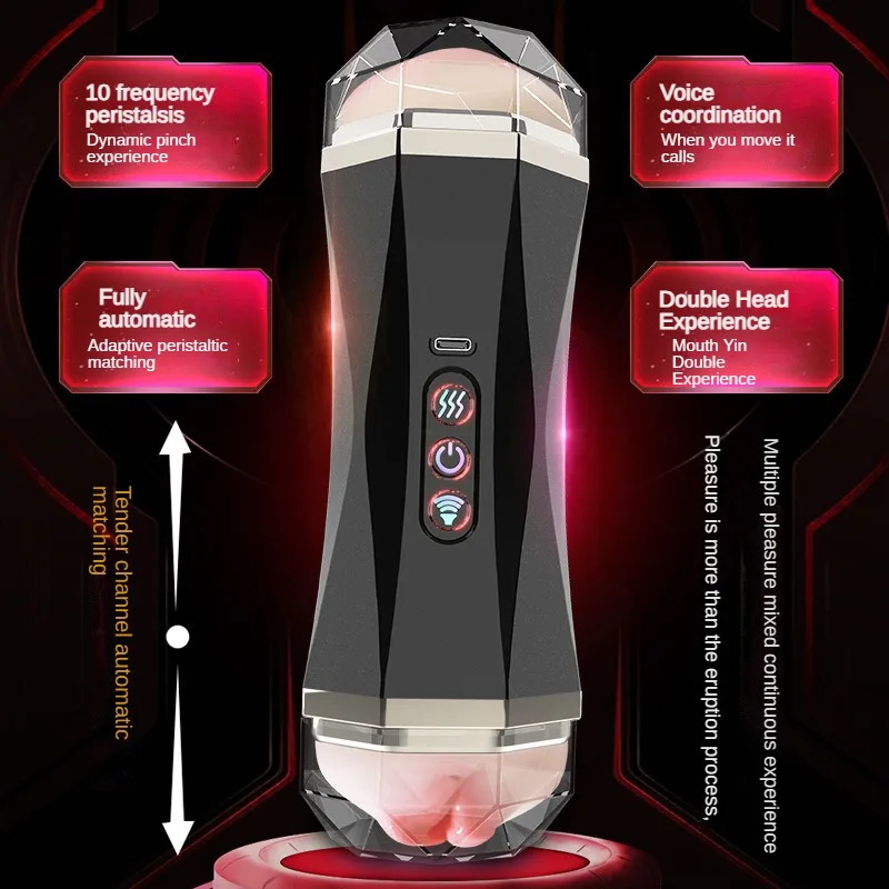 Male 18Masturbator Cup Sucking Vibration Blowjob Toys Real Vagina Penis Oral Machine Adults Sex for Man 240711