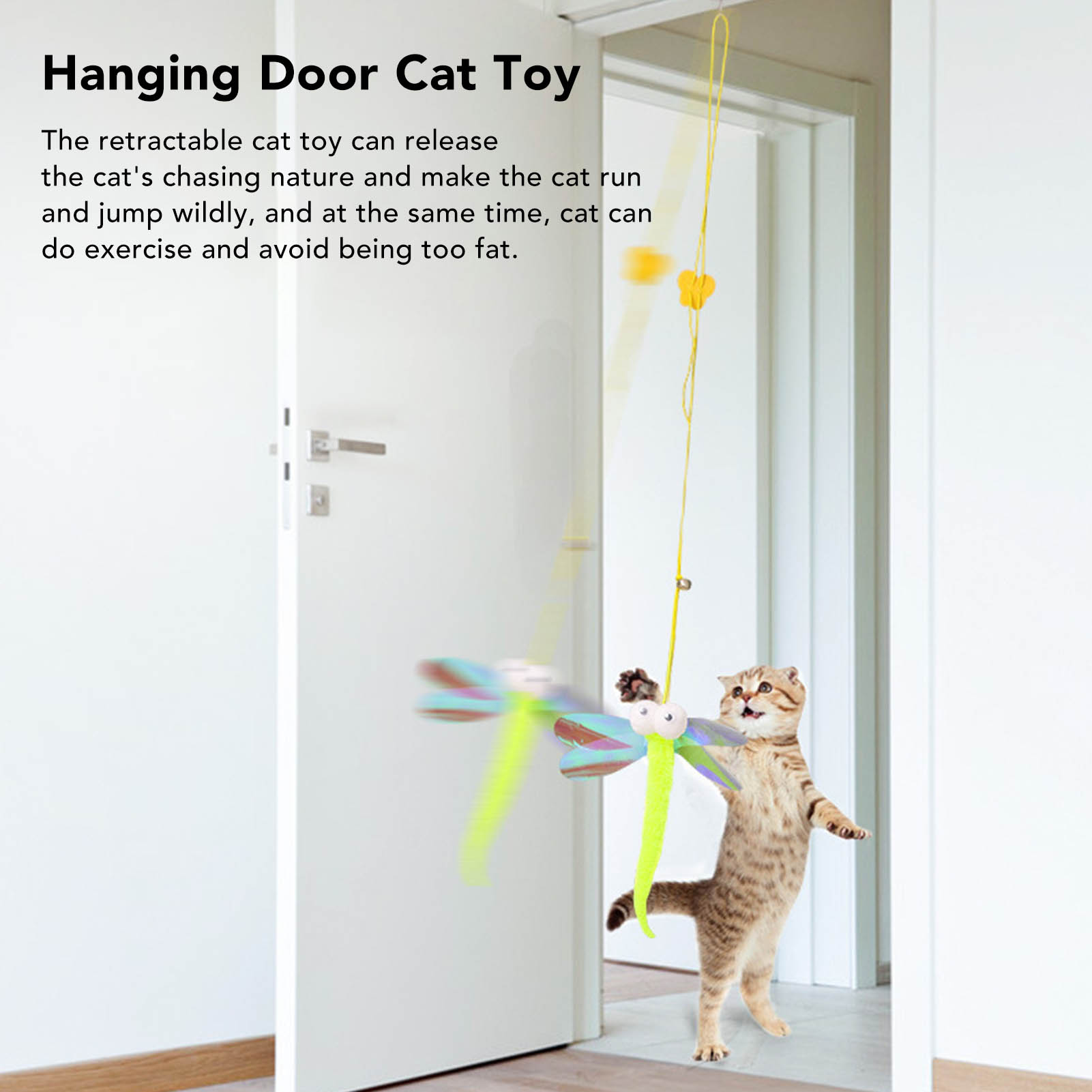 Hanging Door Cat Toy Adjustable Interactive Retractable Kitten Toy Funny Cat Teasing Toy
