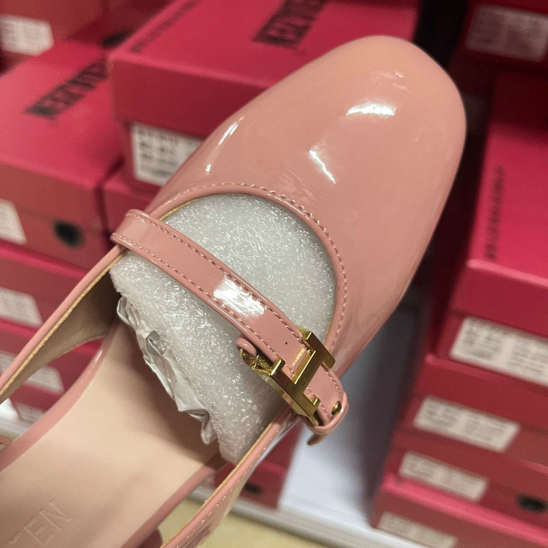 Round French Head One-e Buckle Flat Women'S Gentle Style Ballet Shoes Back Empty Toe Sandals 0407 51c4
