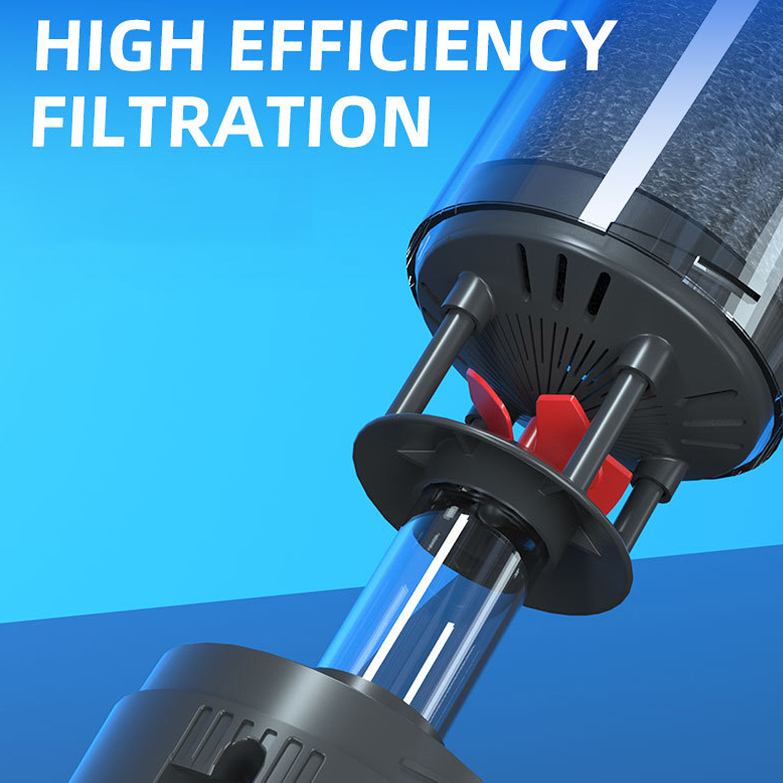 Aquarium Filter with Replaceable Filter Cotton, Strong Suction, Low Noise, Submersible Internal Fish Tank Filter