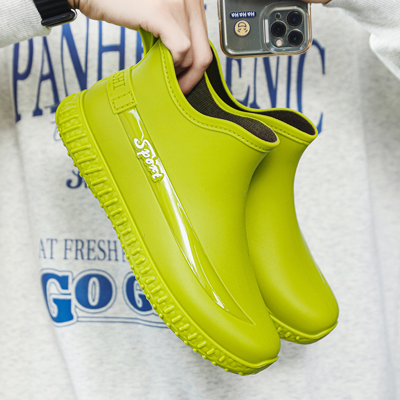Brand Mens Rain Boots Chef Shoes Fishing Shoes Casual Waterproof Comfortable Trend Non-slip Strong Wear-resistant Boots High Top