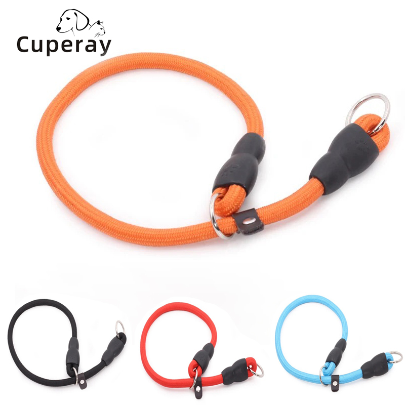 Slip Collar Dog Training Choke Collar,Round Nylon Rope Collar No Pull P-Collar for Small Medium Large Dogs Walking Accessories