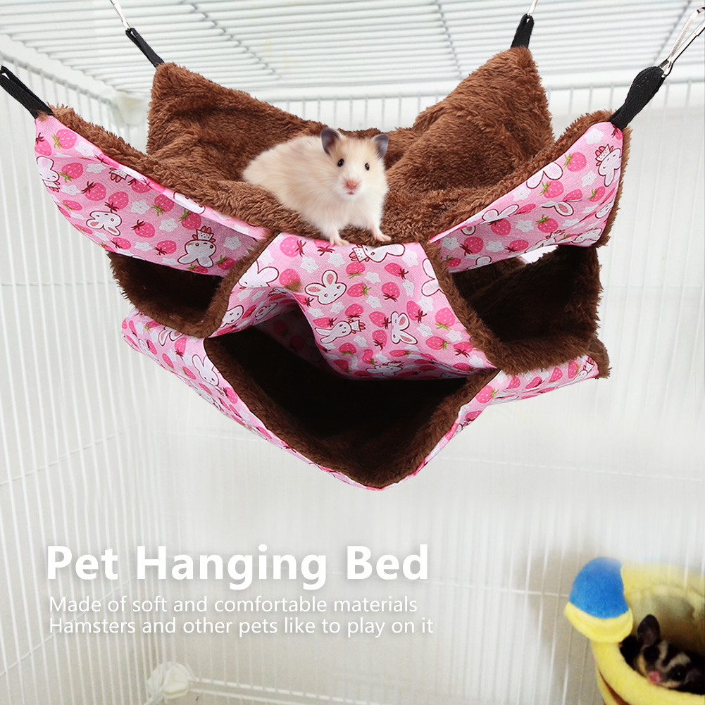 Three Layer Small Pet Warm Hammock Hanging Bed Sleeping Bag For Hamster Sugar Gilder Squirrels