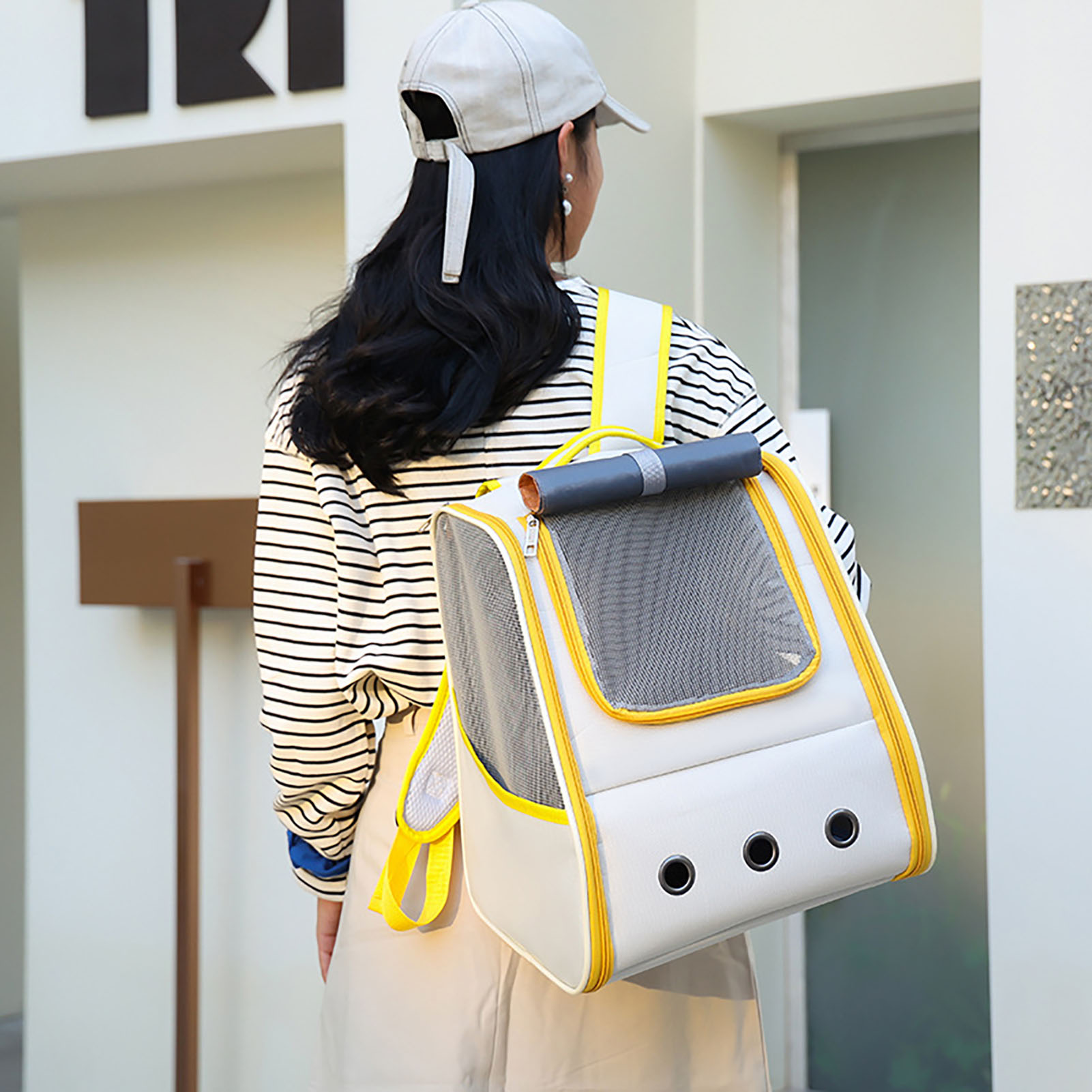 Cat Carrying Backpack Breathable Large Window Portable Pet Travel Carrier Bag With Handle For Puppy