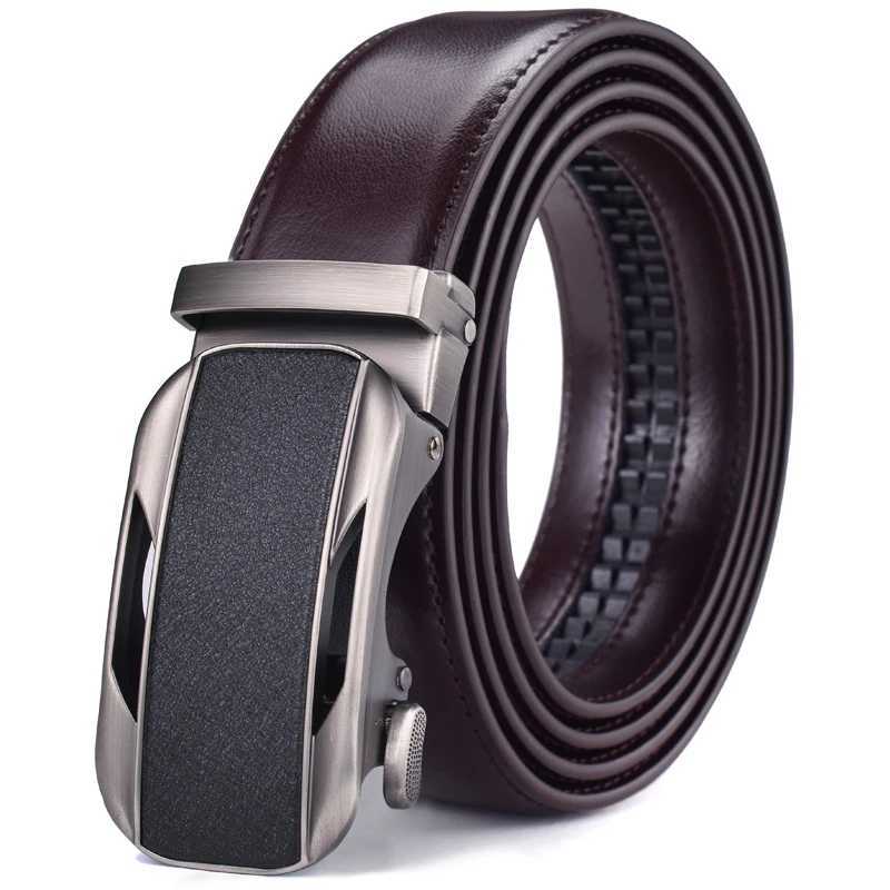 Ratchet Dress Genuine Leather Belts for Men with Automatic BuckleX240914