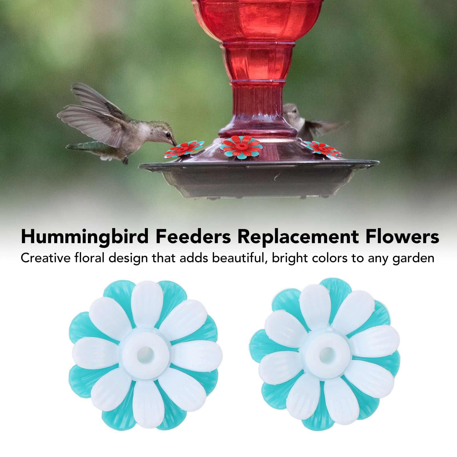 30PCS Hummingbird Feeders Replacement Flowers Brightly Colored Bird Feeder Feeding Ports Parts