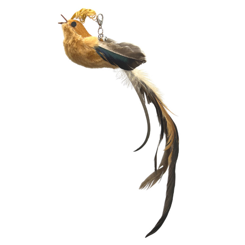 Cat Catcher Head Feather Bird Replacement Heads Simulation Bird Cat Toy Kitten Wand Toy Interactive Cat Feather Toys