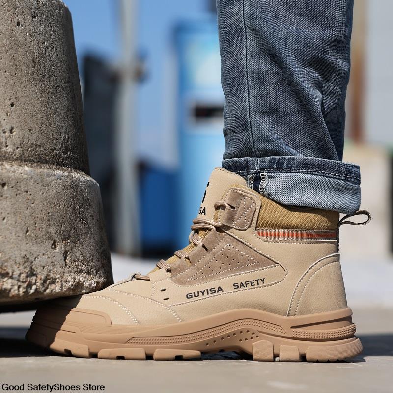 Toe Steel Puncture-Proof Indestructible Safety Men Work Boots Footwear Protective Shoes Male 1d44