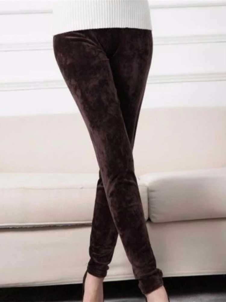 CUHAKCI Warm Leggins Winter Thick Velvet Leggings Women Knit High Elastic Autumn Top Quality Double Sided Casual PantsX240914