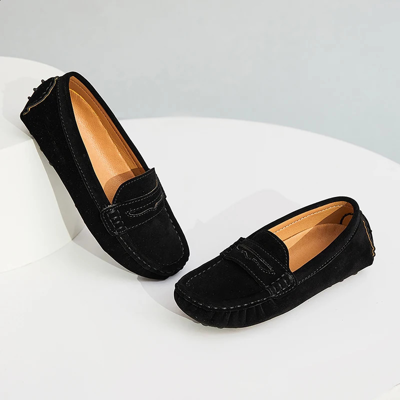 Lennuoma Kids Penny Loafers Flats Shoes Suede Leather Spring Autumn Party Solid Slip On Children Toddle Little Boy Moccasins 240913