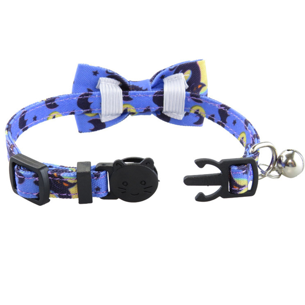 Pet Collars Halloween Pumpkin Bat Webbing Cat Collar Bow Adjustable Cat Collars with Bell for Kitten and Puppy Pet Accessories