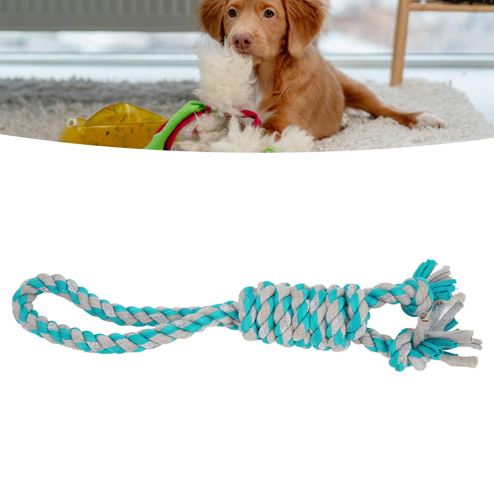 Dog Rope Chew Toys Interactive Fun Cotton Teeth Cleaning Bite Resistant Dog Teething Chew Toy For Indoor Outdoor