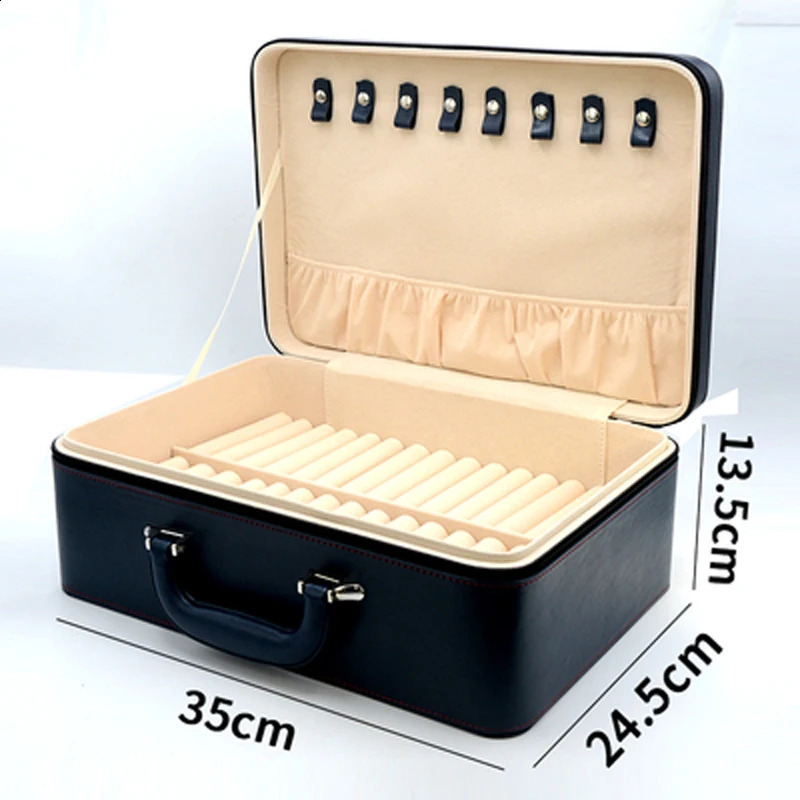 Soft Slot Bangle Jewelry Box Ring Necklace Storage Case Bracelet Organizer Travel Bag Cufflinks Earring Chain Holder Suitcase 240910