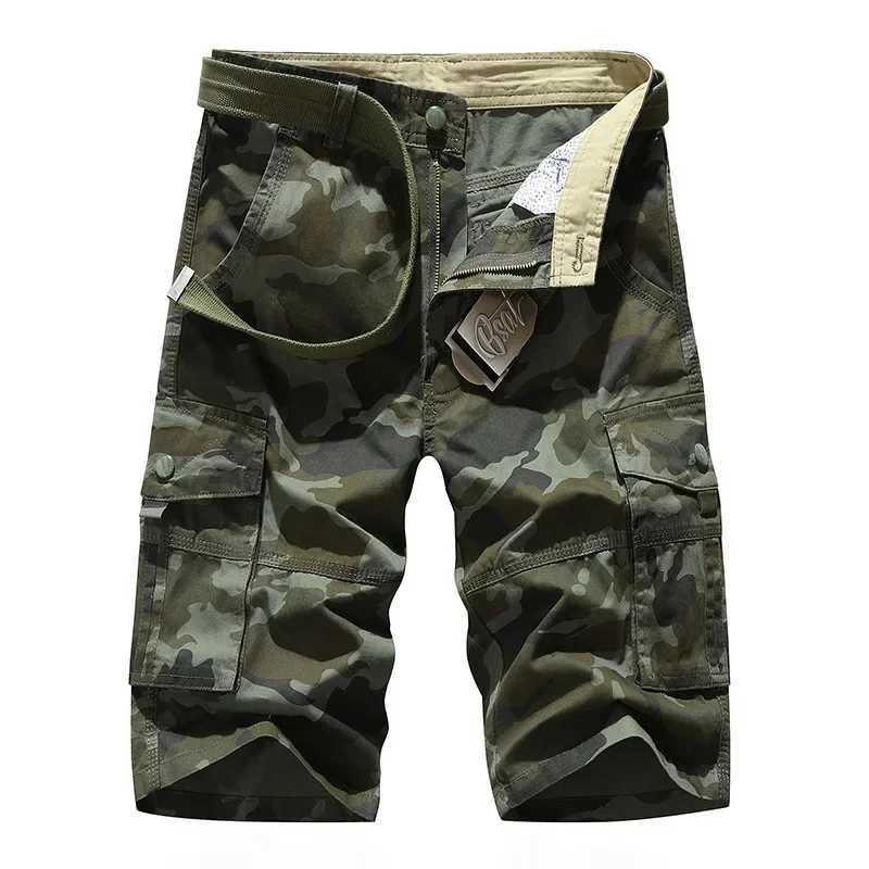 Camouflage Cargo Shorts Men 2024 New Mens Casual Shorts Loose Cotton Work Short Pants Man Plus Size 29-40 Y240914