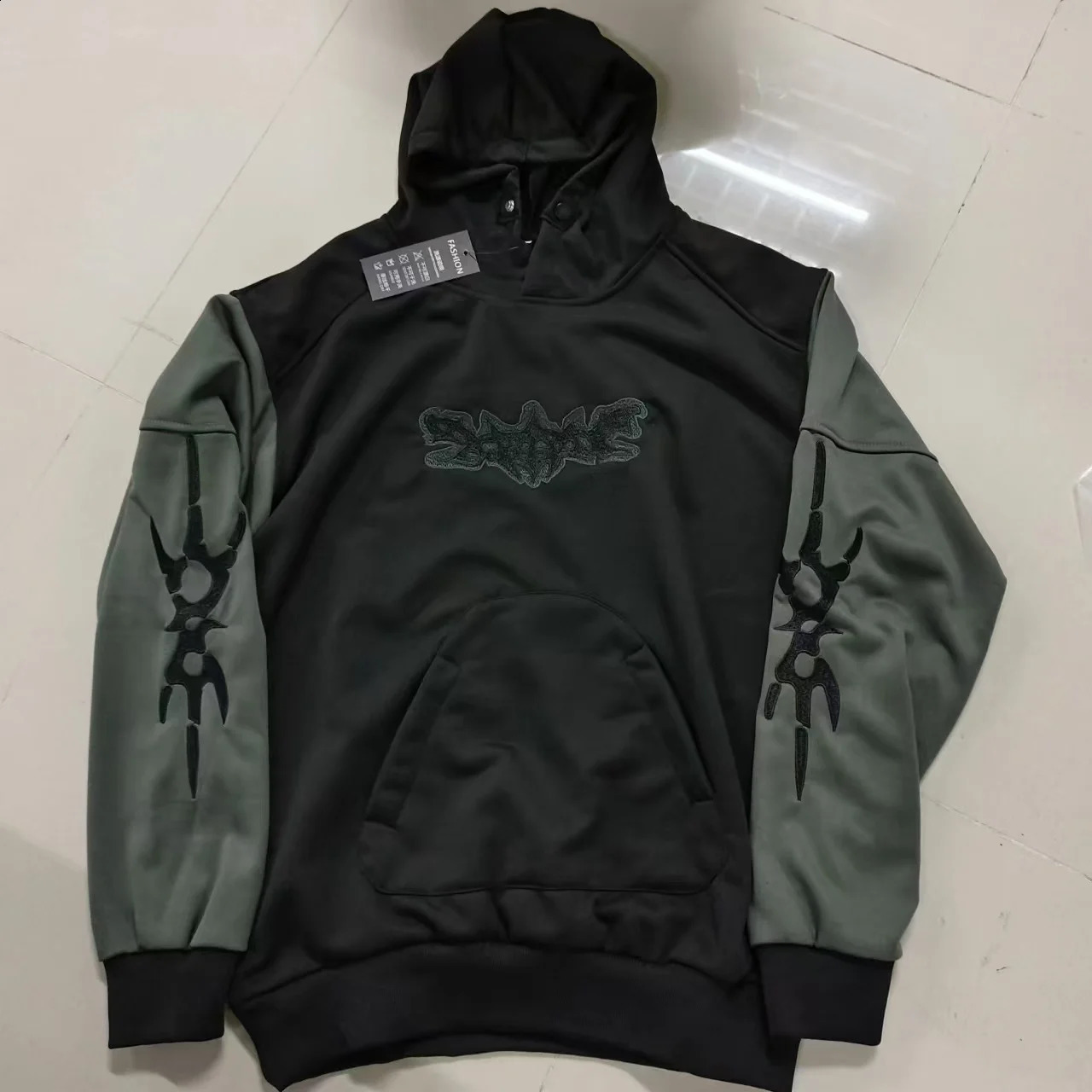 Harajuku Street Fashion Mens Embroidered Pattern Loose Hoodie Y2k Punk Hip Hop and Womens Sportswear 240904