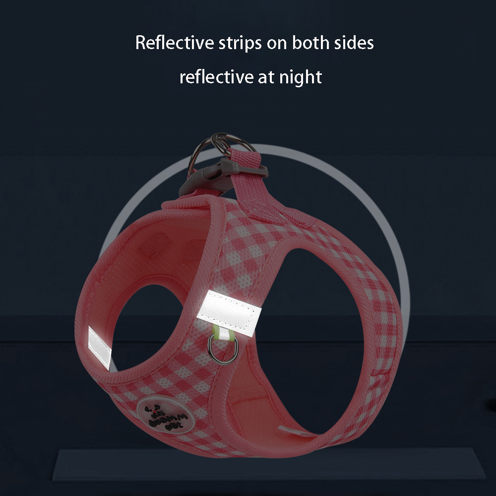 Cat Harness and Leash Set Fresh Plaid Cat Leashes Harness Anti-breakaway Adjustable Pet Harness for Cats and Puppies Accessories