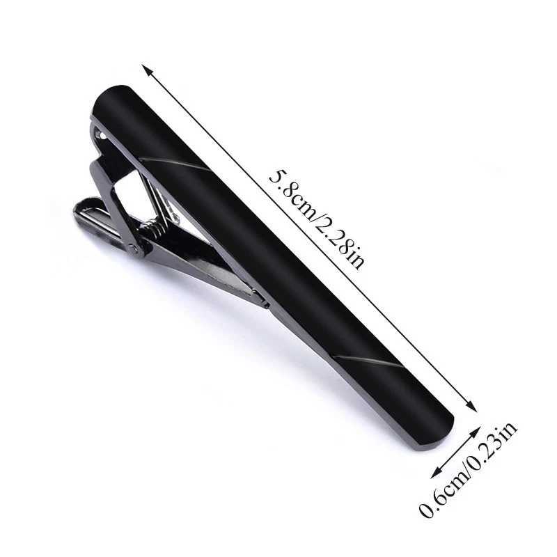 Tie Clip For Men Metal Silver Gold Simple Bar Clasp Practical Black Necktie Clasp Shirts Tie Pin Man Business Necktie AccessoryX240914